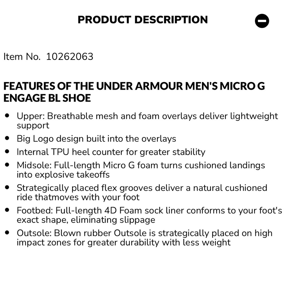 Under Armour Men's Micro G Engage Big Logo Shoe - Picture 3 of 14